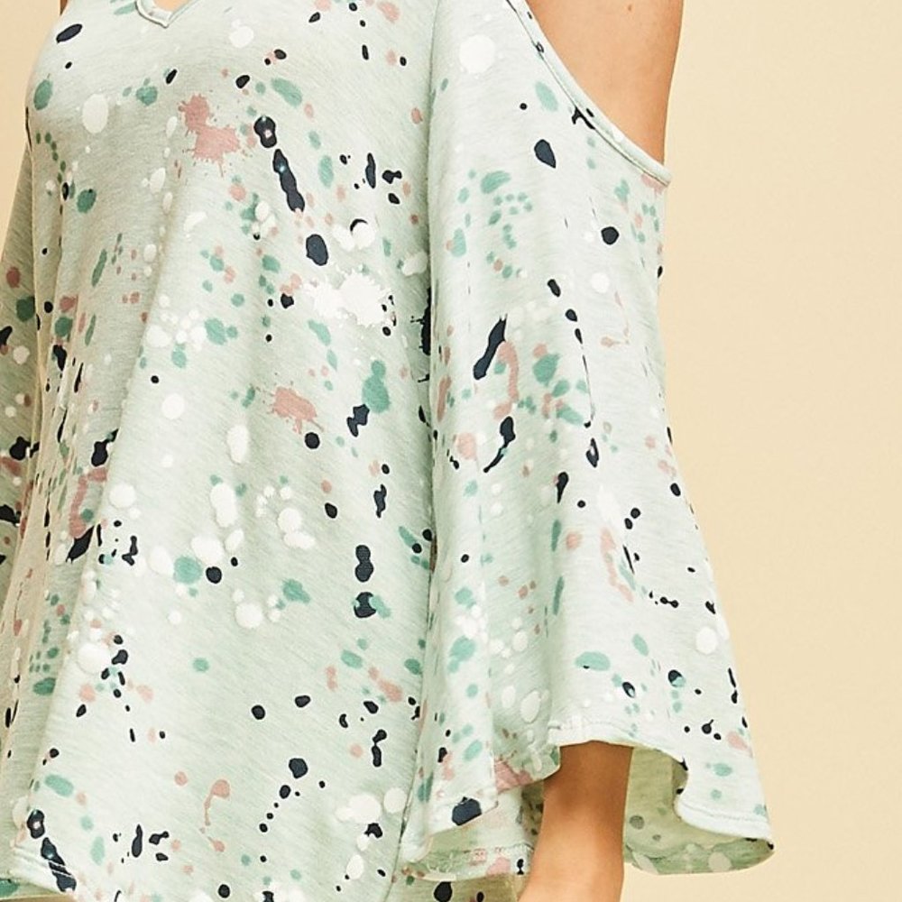 Cold Shoulder Spring Confetti Top - Picture 5 of 8